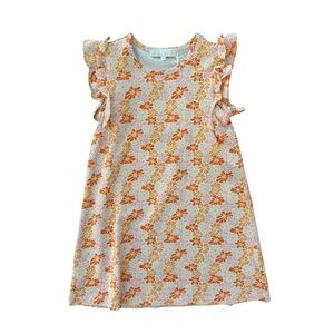 The Oaks Apparel NWT Orange Floral Ruffle Sleeve Dress 6